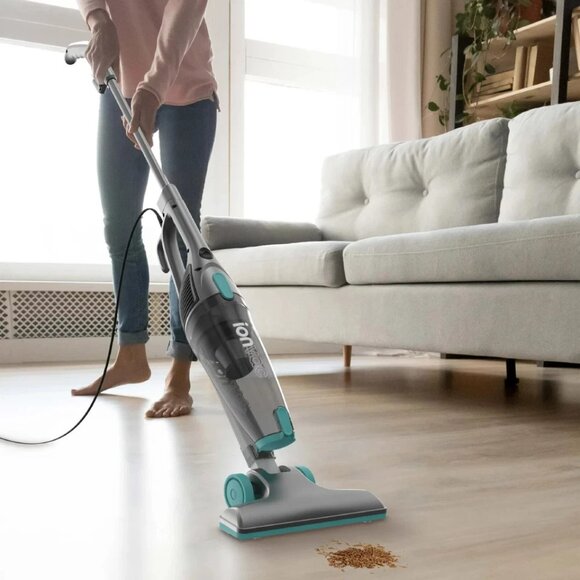 IonVac 3-in-1 Lightweight Corded Stick Vacuum Teal Blue 44.4 x 5.9 x 9.8 in - Picture 1 of 6